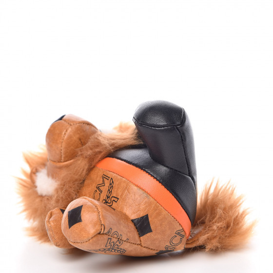 MCM キーホルダー ライオン キーホルダー バッグチャーム ライオン ブラウン 新品同様
