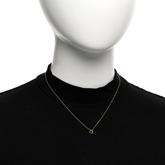 TIFFANY 18K Yellow Gold 7mm Elsa Peretti Open Heart Pendant