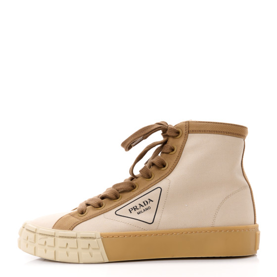 PRADA Gabardine Triangle Logo Bi-Color Wheel High Top 35mm