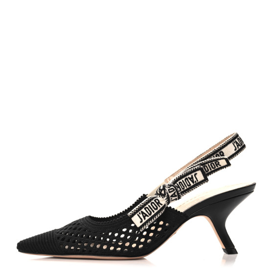 Christian Dior J'ADIOR ハイヒール ブラック　37 Christian Dior Black Embroidered Fabric J'Adior Kitten Heels