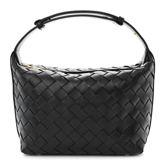 BOTTEGA VENETA Calfskin Nappa Intrecciato Mini Wallace Black