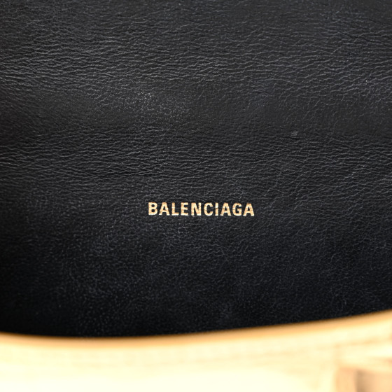 BALENCIAGA Metallic Calfskin Crocodile Embossed Hourglass