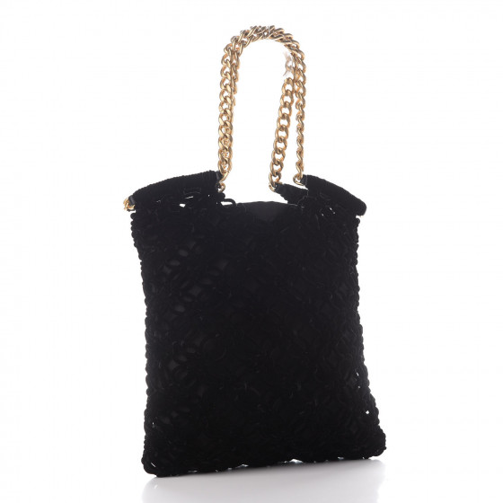 CHANEL Braided Velvet Metallic Lambskin Precious Net Tote