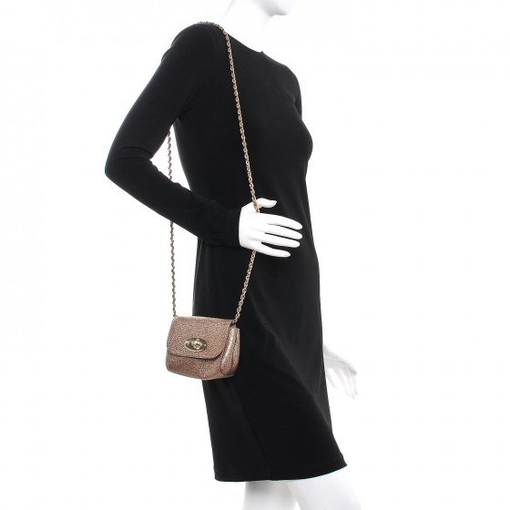 ※週末のみ値下げ Mulberry Mini Lily マルベリー ミニリリー MULBERRY Metallic Goatskin Mini Lily Mushroom 262444