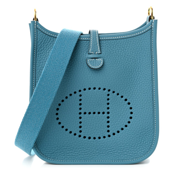 HERMES Taurillon Clemence Evelyne TPM New Blue Jean