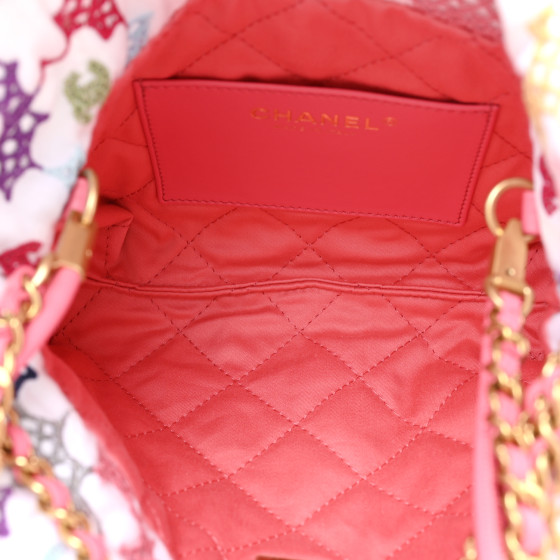 CHANEL Lace Patchwork Mini Chanel 22 Multicolor 1416846