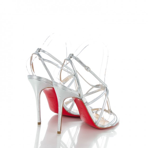 CHRISTIAN LOUBOUTIN Metallic Kidskin Youpiyou 100 Sandals 37
