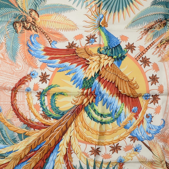 HERMES Mythique Phoenix スカーフ HERMÈS Mythiques Phoenix Hermès Silk Scarf Unworn W/Box By
