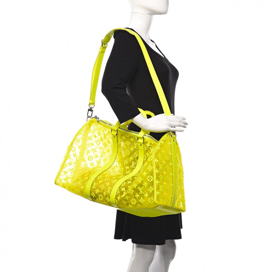 Louis Vuitton モノグラム　クッション セット　イエロー LOUIS VUITTON Monogram Fluo See Through Keepall Bandouliere