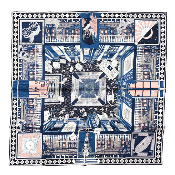 Hermès Carnet De Soie Soie Bleu Marine Paper Notebook Navy
