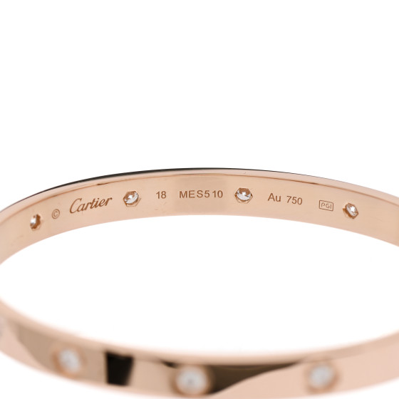 Cartier LOVE Bracelet YG ♯18 Cartier LOVE Bracelet Bangle K18 Pink Gold White Diamond