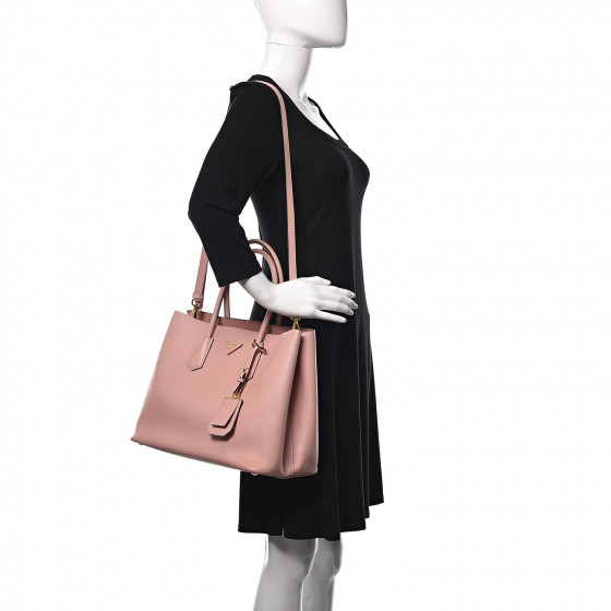 PRADA Saffiano Cuir Large Double Bag Orchidea 422533