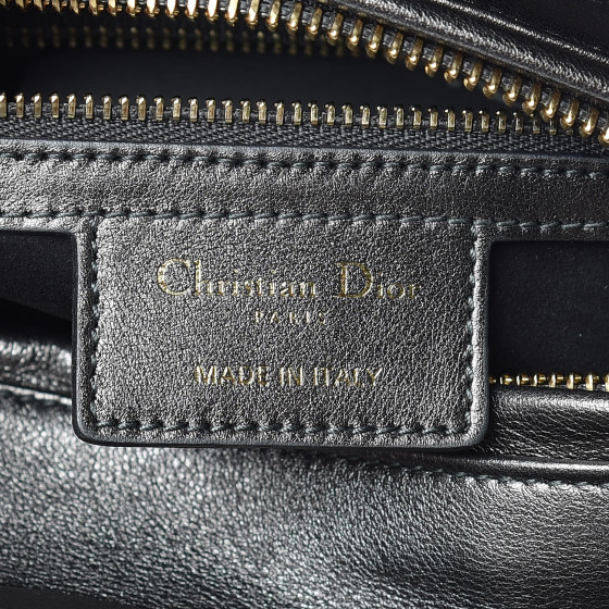 CHRISTIAN DIOR Metallic Calfskin Cannage Medium Lady Dior