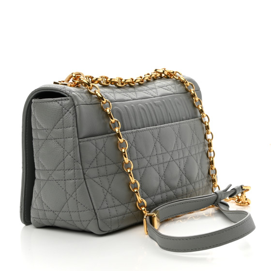 【ヴィンテージ】Rank:S☆Dior Grey Caro Medium Cannage バック CHRISTIAN DIOR Calfskin Cannage Medium Caro Bag Grey 1165409