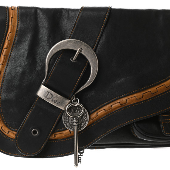 DIOR ディオール CHRISTIAN DIOR Calfskin Medium Gaucho Double Saddle Bag