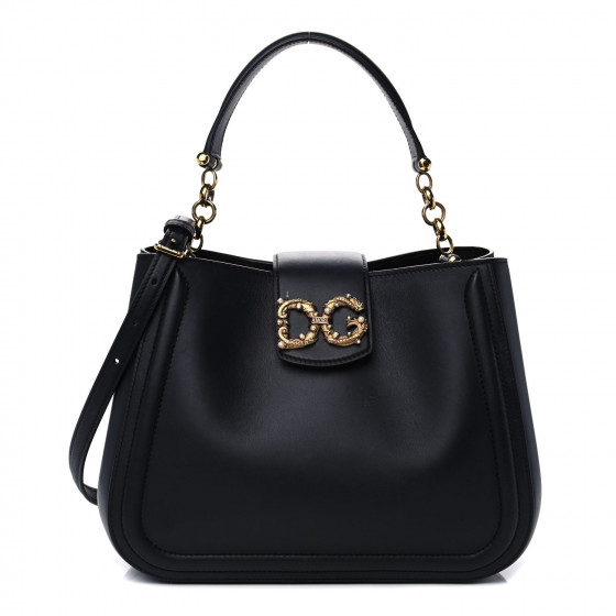 【関税&送料込み】Dolce & Gabbana Smooth Calfskin Handbag DOLCE & GABBANA Smooth Calfskin Small DG Amore Satchel Bag
