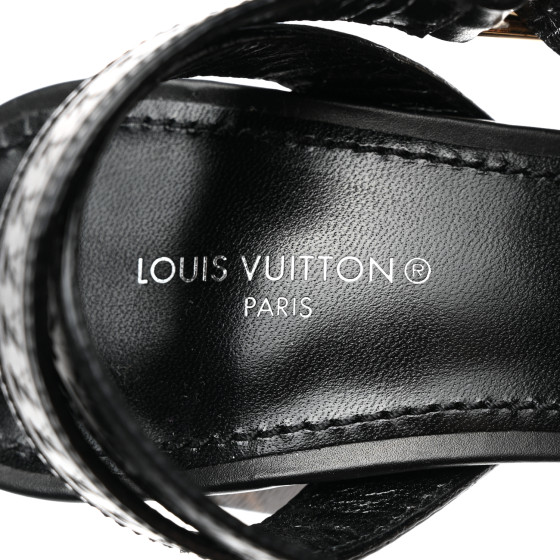 LOUIS VUITTON Calfskin Studded Monogram Silhouette Sandals