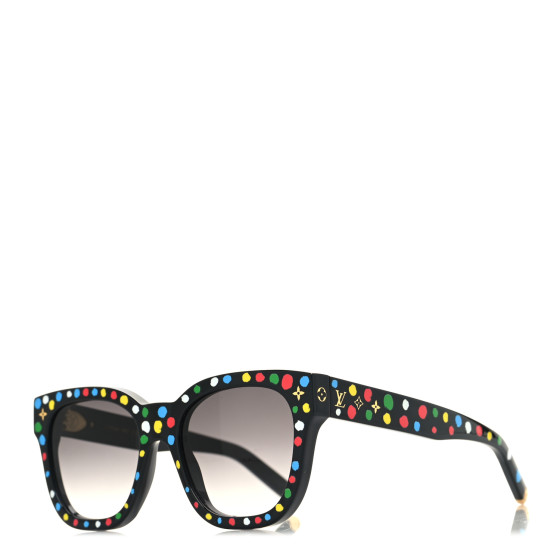 LOUIS VUITTON LV X YK Acetate Painted Dots Sunglasses Z1903W Black Multicolor