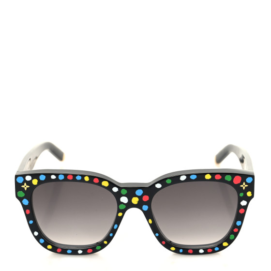 LOUIS VUITTON LV X YK Acetate Painted Dots Sunglasses Z1903W Black Multicolor