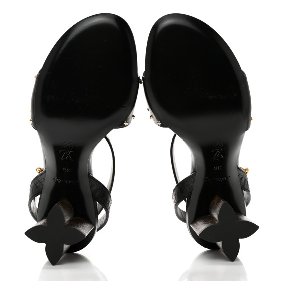 LOUIS VUITTON Calfskin Studded Monogram Silhouette Sandals