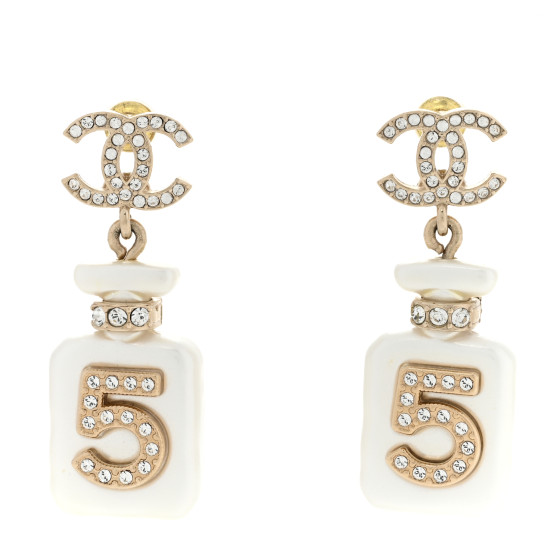 CHANEL Pearl Resin Crystal CC No 5 Perfume Bottle Drop