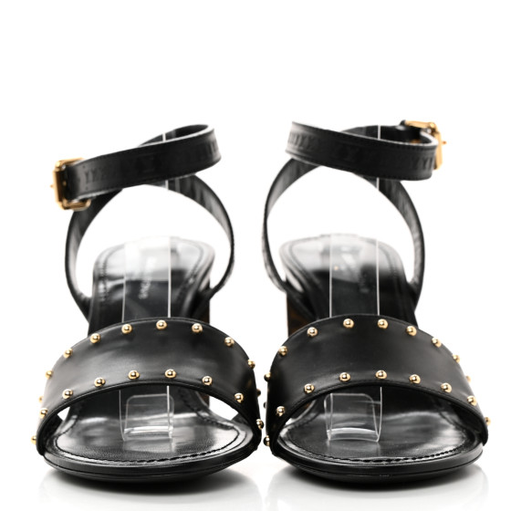 LOUIS VUITTON Calfskin Studded Monogram Silhouette Sandals