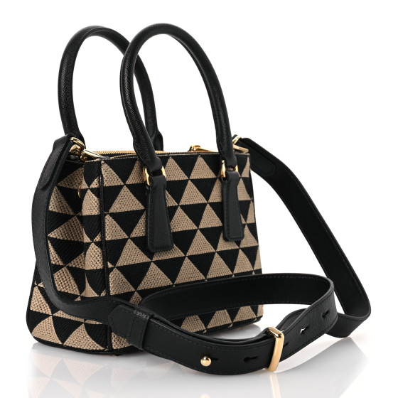 ✡*️様 PRADA PRADA Jacquard Saffiano Triangolo Symbole Embroidered Mini