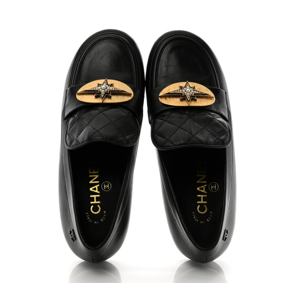 BLACK PEARLS LUCIFER ルシファー　ブラックパールズ CHANEL Lambskin Quilted Pearl Embellished Mocassin Loafers