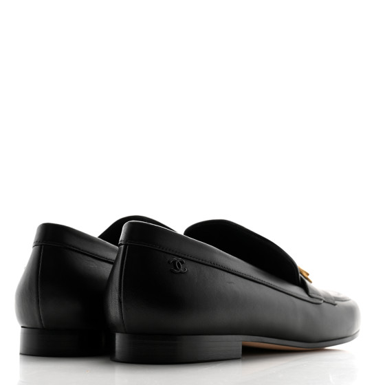 CHANEL Lambskin Quilted Pearl Embellished Mocassin Loafers