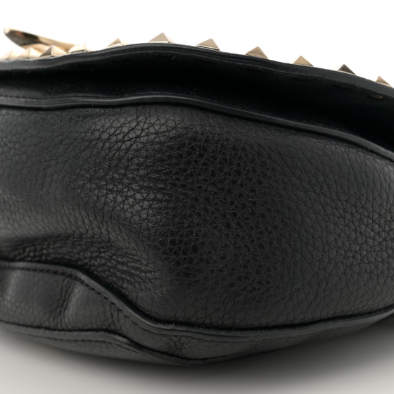 VALENTINO GARAVANI Grained Calfskin Rockstud Saddle Bag