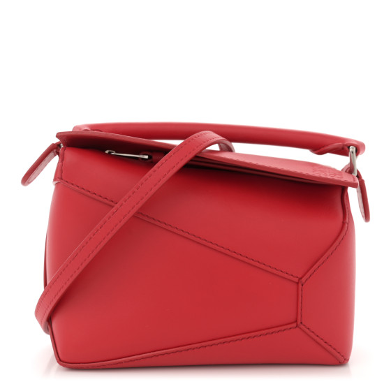 LOEWE Satin Calfskin Mini Puzzle Edge Bag Red 1628098