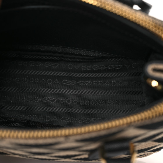 PRADA Jacquard Saffiano Triangolo Symbole Embroidered Mini