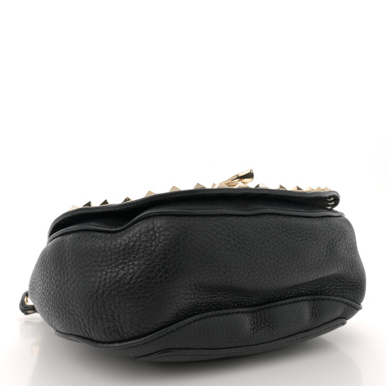 VALENTINO GARAVANI Grained Calfskin Rockstud Saddle Bag