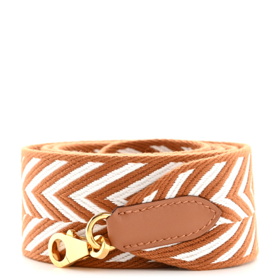 HERMES Toile Swift 50mm Sangle ZigZag Shoulder Strap Gold