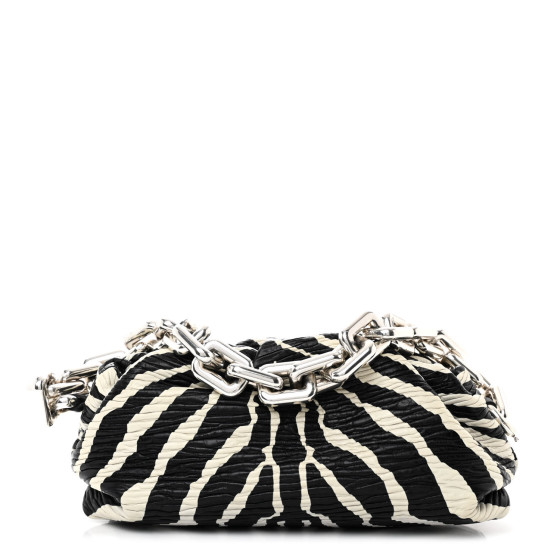 BOTTEGA VENETA Nappa Zebra Print The Pouch Oversized Clutch