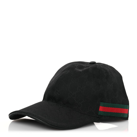 ハット GUCCI NEW WEB HAT Brand New Black Original GG Canvas Baseball Hat With Web 100