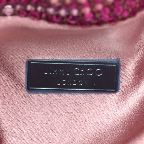JIMMY CHOO Satin Wave Degrade Hotfix Crystal Embellished Bon