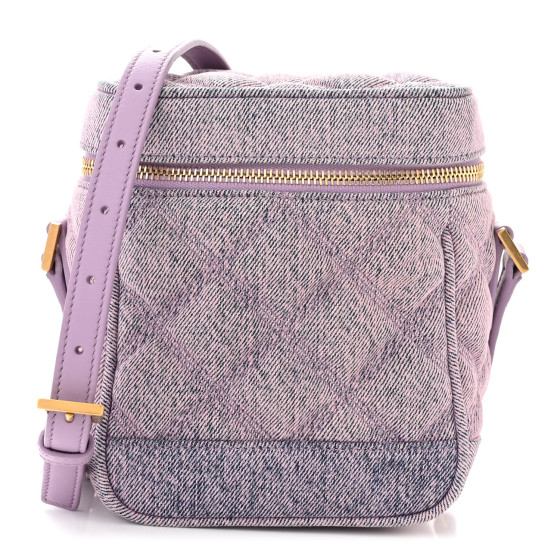SAINT LAURENT Denim Quilted 80's Vanity Bag Bleached Lilac
