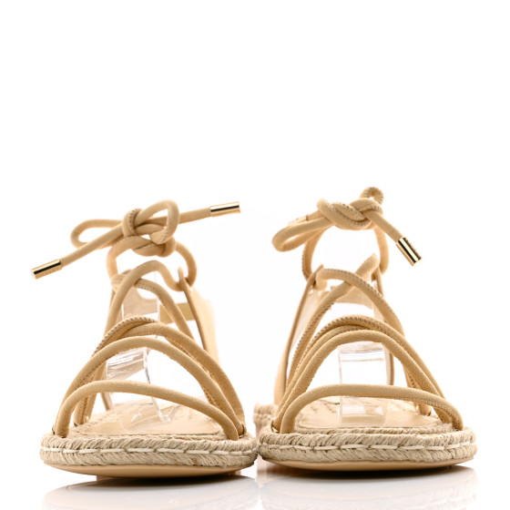 CHANEL Suede Espadrille Sandals 36 Beige 1502788 | FASHIONPHILE