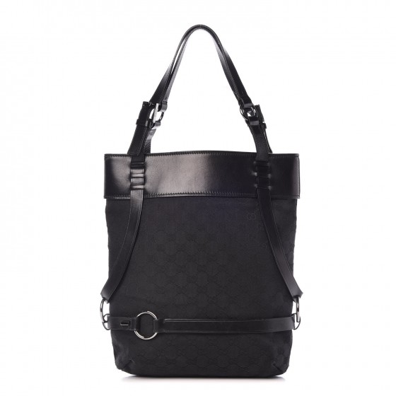 GUCCI Monogram Calfskin Tote Black 329651 | FASHIONPHILE