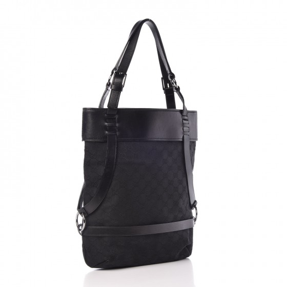GUCCI Monogram Calfskin Tote Black 329651 | FASHIONPHILE