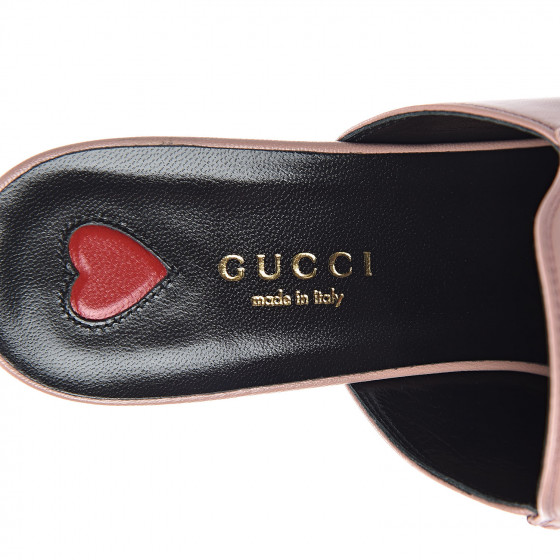 GUCCI Malaga Kid Horsebit Princetown Mid Heel Mules 38
