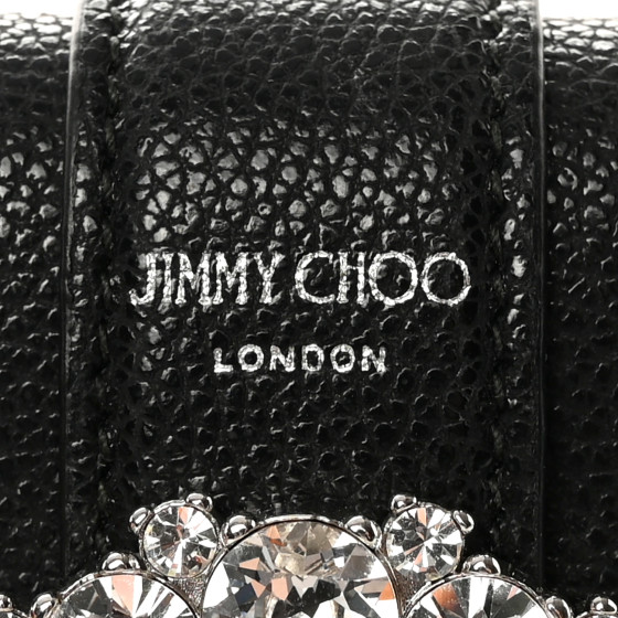 JIMMY CHOO CHERI WALLET/S ブラック NWT NEW Jimmy Choo Cheri Black leather crystal buckle