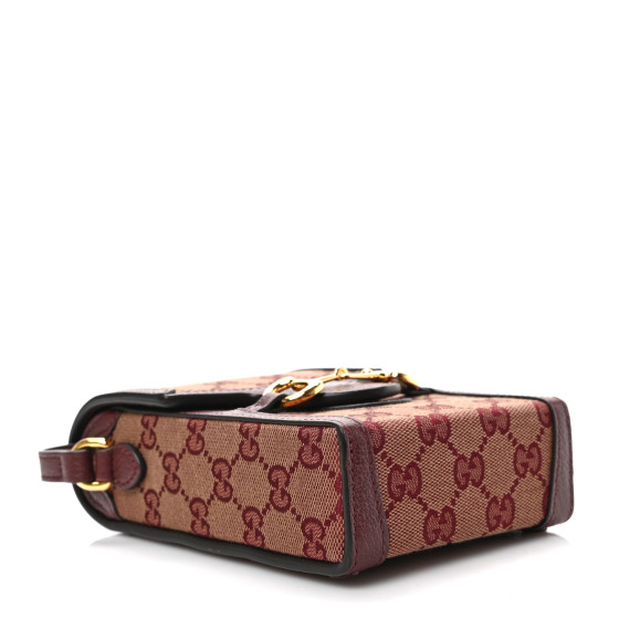 【GUCCI】1955 Horsebit Messenger Bag Sahara Rubino GUCCI GG Supreme Monogram Mini Horsebit 1955 Crossbody Bag