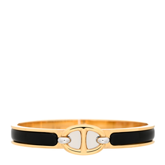 HERMES Enamel Mini Clic Chaine d'Ancre Bracelet PM Black