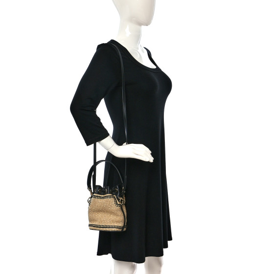 ★関税込★FENDI★Mon Tresor Straw Mini Bag Black Natural★ ☆関税込☆FENDI☆Mon Tresor Straw Mini Bag Black Natural