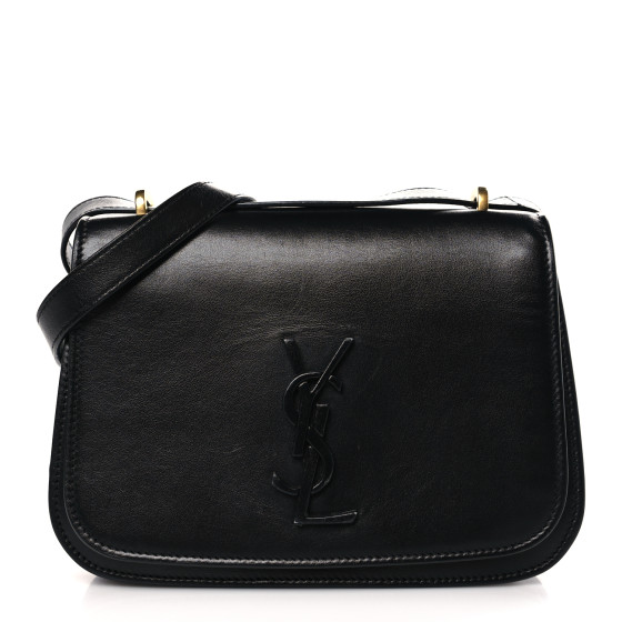 SAINT LAURENT Smooth Calfskin Small Spontini Saddle Bag Black