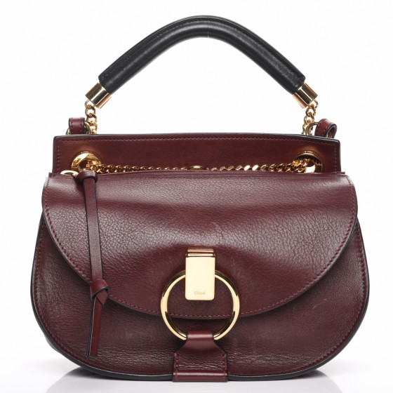 CHLOE Suede Calfskin Small Goldie Crossbody Bag Dark Velvet