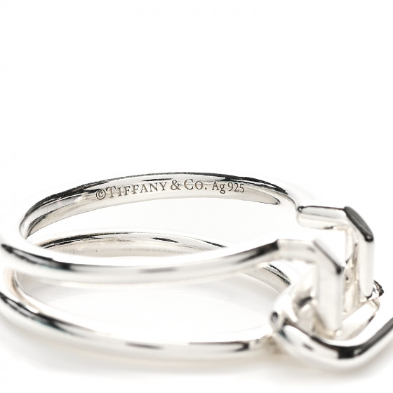 TIFFANY Sterling Silver HardWear Two-Row Ring 56 7.75 996972