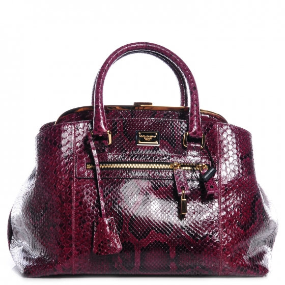 【関税＆送料込み】Dolce & Gabbana Bordeaux Handbag With Ke DOLCE & GABBANA Python Doctor Bag Bordeaux 72020 | FASHIONPHILE